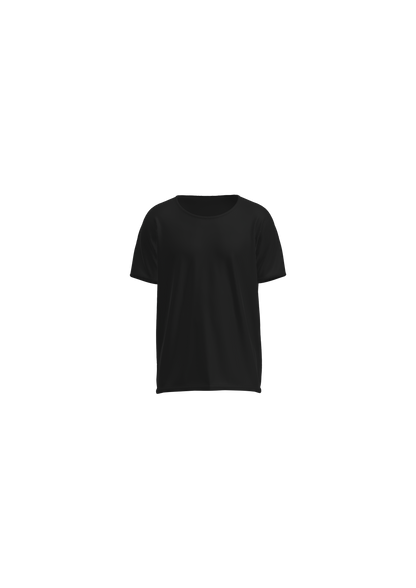 Siyah Kadın Yuvarlak Yaka T-Shirt